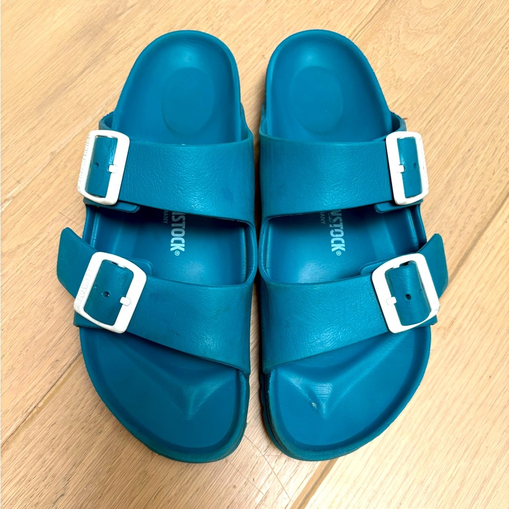 Women’s turquoise rubber Birkenstock
